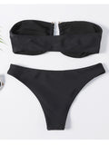 Black Cut Out Bandeau Bikini