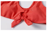 Plunge Knot Printed Bikini Set