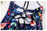 Flowers Leaf Criss Cross Swimsuit