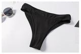 Black Padded Bikini Top With Thong Bottoms