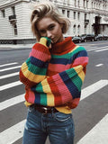 Modern Striped Knitting Sweater Tops