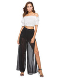 Latest Elastic Waist Split-side Casual Pants Bottoms