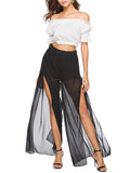 Latest Elastic Waist Split-side Casual Pants Bottoms