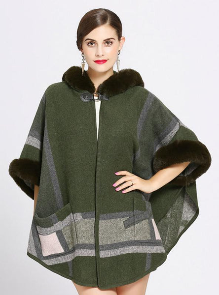 LOOSE COLLAR POCKET KNITTED CARDIGAN SHAWL CAPE – Ncocon