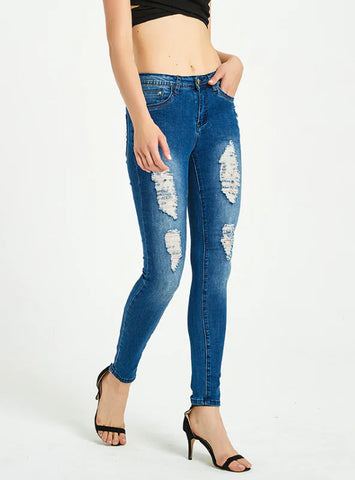 3D EMBROIDERED HIGH WAIST JEANS