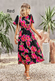 SUMMER PRINT SHORT-SLEEVED DRESS