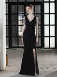 MERMAID V-NECK BEADING PARTY DRESS