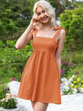 SUSPENDER SOLID COLOR CASUAL KNIT DRESS