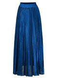 Pleated Skirt Slim Waist Large Golden Waist
