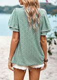 SOLID COLOR HOLLOW KNIT TOP