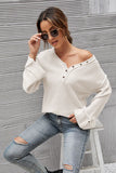 PULLOVER V-NECK LONG SLEEVE SWEATER