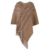 COLORFUL FRINGE SWEATER CLOAK