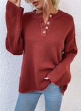 ROUND NECK BUTTON-DOWN CARDIGAN SWEATER
