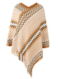 FRINGE KNIT SWEATER SHAWL CLOAK