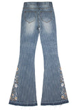 WOMEN'S HEAVY INDUSTRY 3D EMBROIDERY JEAN
