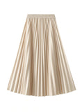 LONG HIGH WAIST PLEATED SKIRT