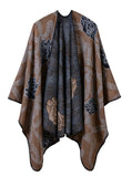 WOVEN PRINT FLOWER IMITATION CASHMERE SHAWL