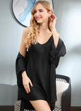 IMITATION SILK PAJAMAS TWO-PIECE SUIT