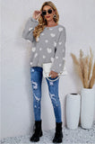 LOVE-COLLARED PULLOVER LONG-SLEEVED SWEATER