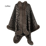 CAPE CARDIGAN LEOPARD SHAWL CLOAK
