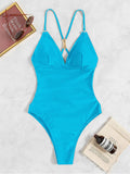 HOLLOW ONE-PIECE BACKLESS BIKINI