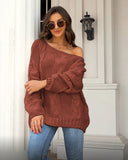 LOOSE ROUND NECK SOLID COLOR SWEATER