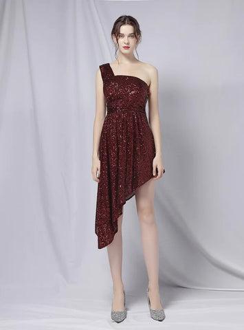 SEXY ONE SHOULDER SLEEVELESS DRESS