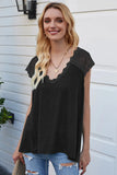 SPLICED LACE LOOSE VEST T-SHIRT