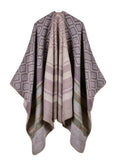 DIAMOND STRIPED SHAWL WOMEN'S DOUBLE-SIDED CLOAK