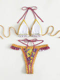 HALTER SWIMSUIT YELLOW STRAP BIKINI