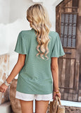 SUMMER HOLLOW SHORT-SLEEVED ROUND NECK SHIRT