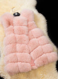 Fur Vest coat Luxury Faux Fox Warm Women Coat Vests 