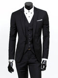  Formal Men's Three Pieces Suit with Front Collar