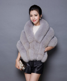 Autumn and winter new fox-like fur shawl, waistcoat, cloak, ladies'pockets