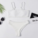 White High Cut Cami Bikini Set