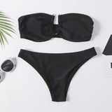 Black Cut Out Bandeau Bikini