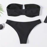 Black Cut Out Bandeau Bikini