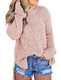 Women's Long Sleeve Sherpa Fleece Knit Sweater Side Slit Pullover Outwears
