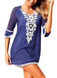 Swimsuit Bikini Pom Pom Trim Swimwear Beach Cover Up