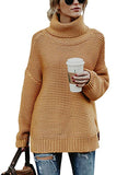 Womens Casual Long Sleeve Turtleneck Knit Pullover Sweater