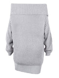 Women's Pullover Loose Sweater Dress Short Off Shoulder Knit Dress Oversized