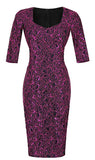 Women's Lace Peplum Cocktail Bodycon Midi Dress