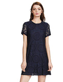 Women's Plain Short Sleeve Floral Summer Floral Lace Prom Party Shift Dress