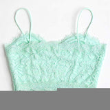 Womens Bustier Crop Top Cami Bralette V Neck Lace Tank Top Sexy Club Tops