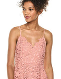 Women's Sleeveless Lace Fit & Flare Midi Dress