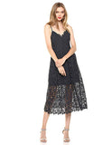 Women's Sleeveless Lace Fit & Flare Midi Dress
