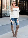 Luxurious Solid Color Long Sleeves Sweater Tops