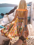 Summer Floral Spaghetti-neck Maxi Dress