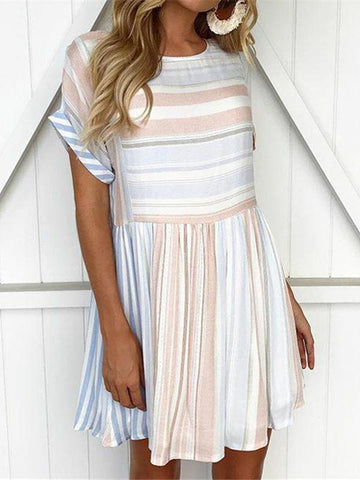 Fashion Round neck Mini Dress