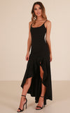 Asymmetric Cami Flounce Long Dress